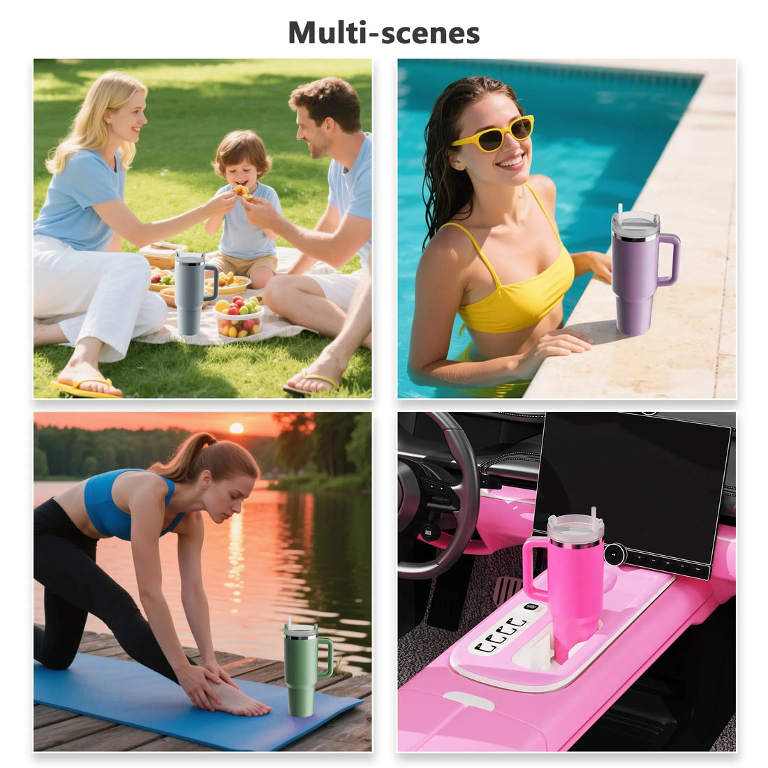 40oz Insulated Travel Tumbler with Handle & Straw