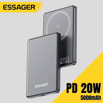 Magnetic Wireless Power Bank 5000mAh 20W Fast Charging – Slim Portable External Battery Pack for iPhone & Android