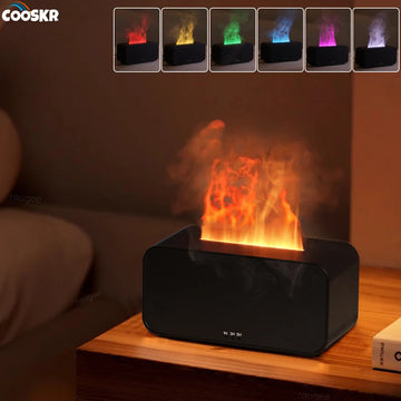 Flame Effect Aroma Diffuser Humidifier – LED Essential Oil Air Humidifier for Home, Bedroom & Relaxation
