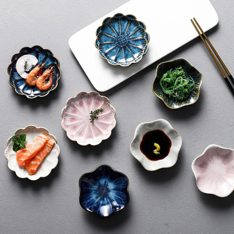 Flower-Shaped Ceramic Sauce Dish