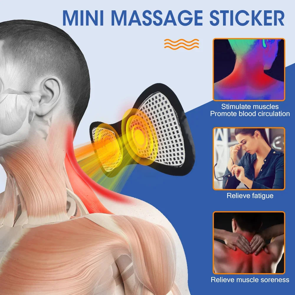Electric Neck Massager EMS Muscle Stimulator – Pain Relief Cervical Massage Device for Neck & Back (Low Frequency)