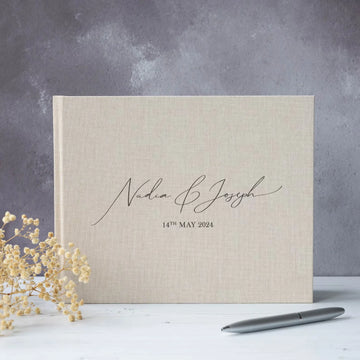 Personalized Linen Guest Book & Photo Album