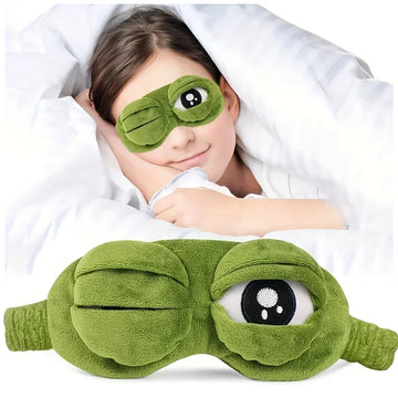 3D Frog Sleep Mask – Cute Cartoon Eye Mask, Light Blocking Sleeping Eye Shade for Travel & Relaxation