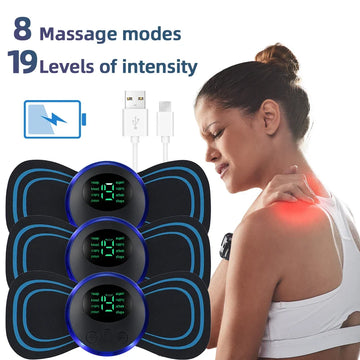 Electric Neck Massager EMS Muscle Stimulator – Pain Relief Cervical Massage Device for Neck & Back (Low Frequency)