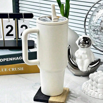 40oz Insulated Travel Tumbler with Handle & Straw