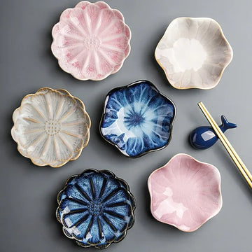 Flower-Shaped Ceramic Sauce Dish