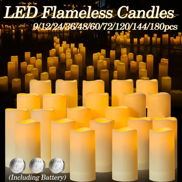 Flameless LED Pillar Candle Set