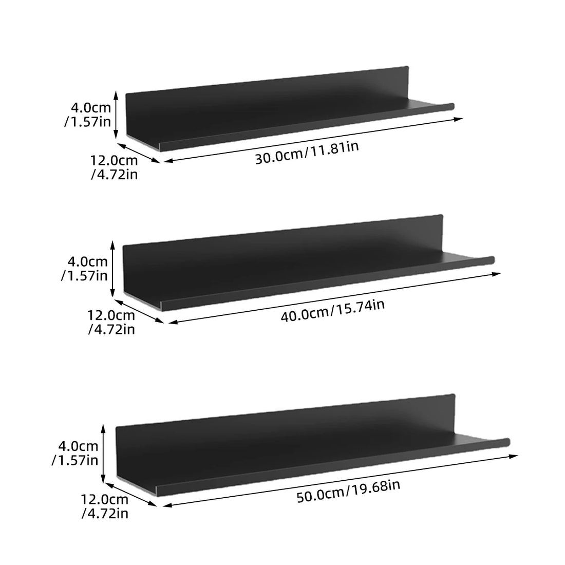 Modern Aluminum Floating Wall Shelf