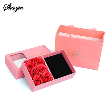 Rose Jewelry Gift Box – Eternal Flower Display Case with Hidden Jewelry Storage for Romantic Gifts