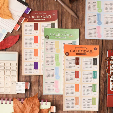 2026 Calendar Stickers (2 Sheets) Vintage Gold Foil Planner & Notebook Index Stickers