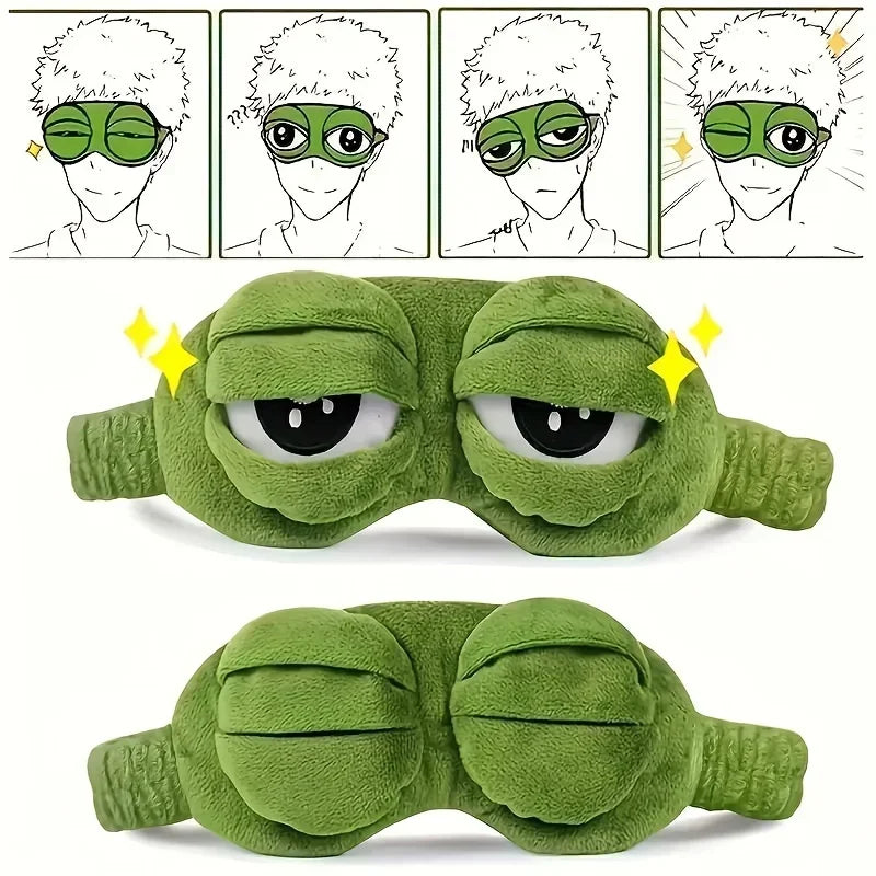 3D Frog Sleep Mask – Cute Cartoon Eye Mask, Light Blocking Sleeping Eye Shade for Travel & Relaxation