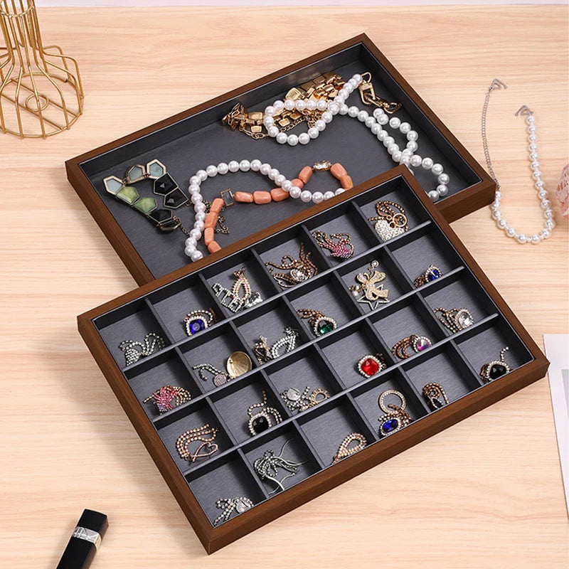 Vintage Walnut Wood Jewelry Tray