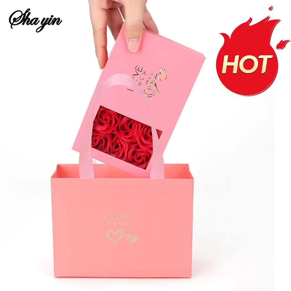 Rose Jewelry Gift Box – Eternal Flower Display Case with Hidden Jewelry Storage for Romantic Gifts