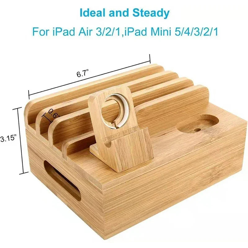 Bamboo Charging Station – Keep All Your Devices Organized in One Place