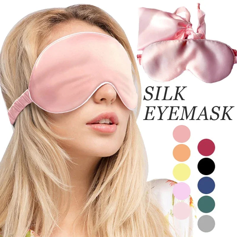 3D Silk Sleep Mask – Soft Light Blocking Eye Mask for Travel, Deep Sleep & Eye Comfort (Unisex)