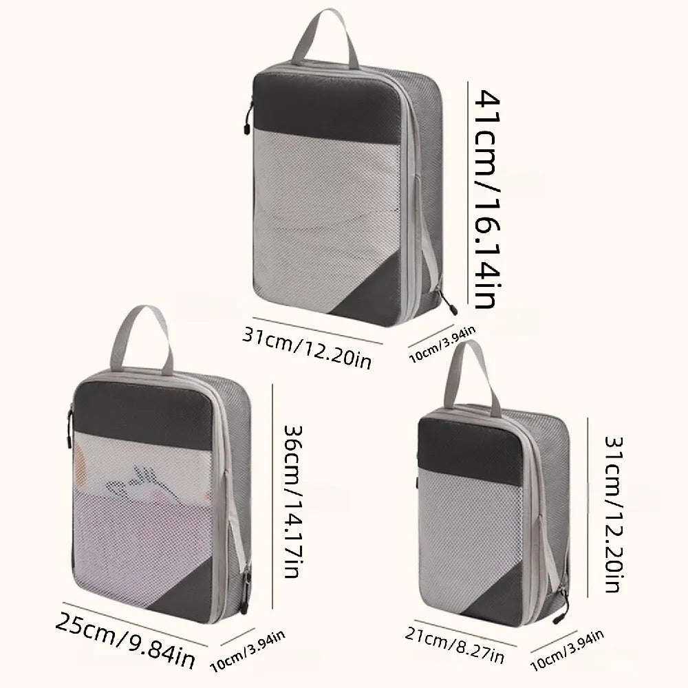 3-Piece Compression Travel Storage Cube Set