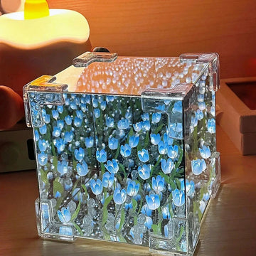 DIY Tulip Cube Night Light — Aesthetic Floral Room