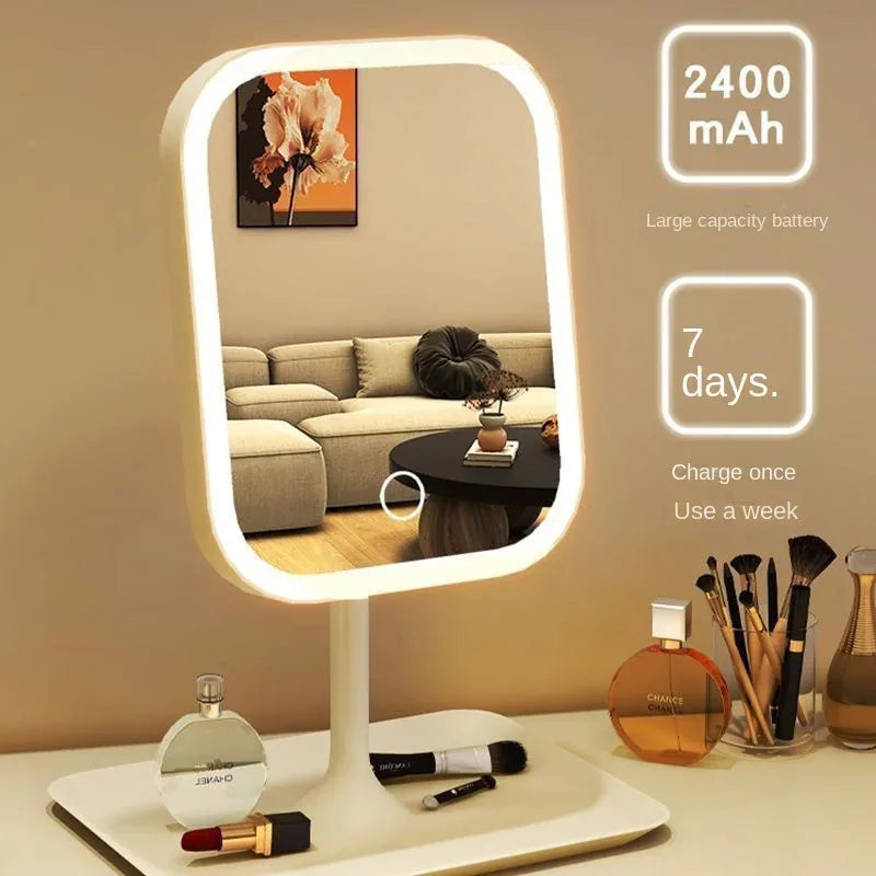 LED Makeup Vanity Mirror with 3 Color Lighting – Touch Control Desktop Mirror for Beauty, Skincare & Dressing Table