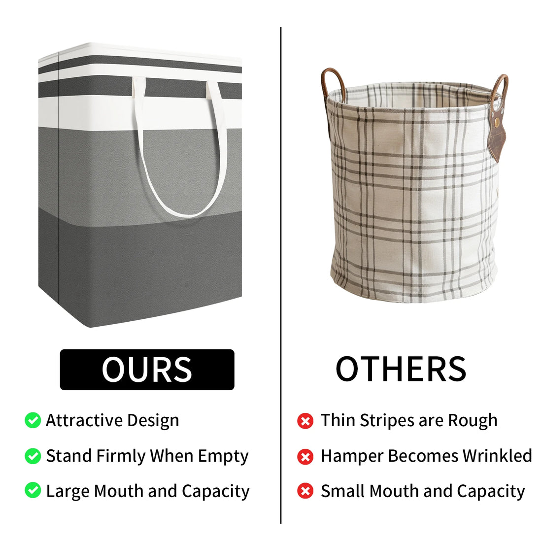 75L Foldable Laundry Hamper with Carry Handles